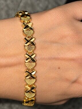 22kgp Dubai Jewelry Gold-Tone X Link Bracelet - Women Jewelry
